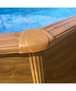 PISCINA FUORI TERRA ROTONDA GRE "PACIFIC" IN ACCIAIO EFFETTO LEGNO 240X240X120 - COD. KIT240W