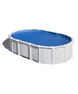 PISCINA FUORI TERRA OVALE GRE "HAITI" IN ACCIAIO COLORE BIANCO 610X375X132 - COD. KITPROV6188
