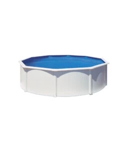 PISCINA FUORI TERRA ROTONDA GRE "ATLANTIS" IN ACCIAIO COLORE BIANCO 460X460X132 - COD. KITPR458