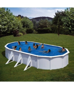 PISCINA FUORI TERRA OVALE 730X375X120 CM "FIDJI" CON FILTRO A SABBIA, SKIMMER E SCALETTA - GRE KIT730ECO