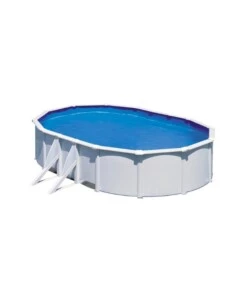 PISCINA FUORI TERRA OVALE GRE "FIDJI" IN ACCIAIO BIANCO 610X375X120 - COD. KIT610ECO