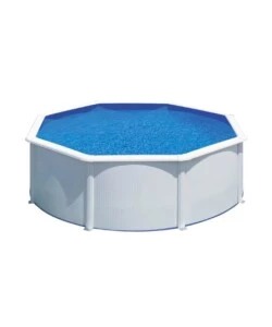 PISCINA FUORI TERRA ROTONDA GRE "FIDJI" IN ACCIAIO BIANCO 350X350X120 - COD. KIT350ECO
