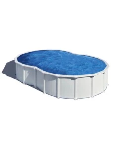 PISCINA FUORI TERRA A FORMA DI OTTO GRE "VARADERO" IN ACCIAIO COLORE BIANCO 500X340X120 - COD. KITPROV4870