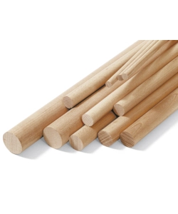 BASTONI TONDI LISCI IN LEGNO DURO Ø 10 X 1000 MM
