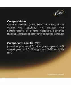 CESAR - UMIDO PER CANI VITELLO E TACCHINO  150 GR