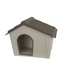 CUCCIA MIDI CANE  IN RESINA COLOR TORTORA