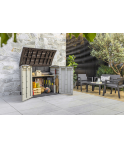 KETER - PORTA ATTREZZI MULTIUSO IN RESINA "STORE IT OUT ARC" - 1200 LT 146X82X120 CM BEIGE