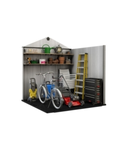 CASETTA DA GIARDINO KETER "OAKLAND 757" IN DUOTECH COLORE GRIGIO CON PORTA BATTENTE DOPPIA 229X223,5X242 CM