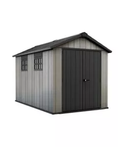 CASETTA DA GIARDINO KETER "OAKLAND 7511" IN DUOTECH COLORE GRIGIO CON PORTA BATTENTE DOPPIA 230X350X242 CM