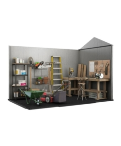 CASETTA DA GIARDINO KETER "OAKLAND 7511" IN DUOTECH COLORE GRIGIO CON PORTA BATTENTE DOPPIA 230X350X242 CM