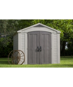 CASETTA DA GIARDINO KETER "FACTOR 8x11" IN RESINA COLORE BEIGE CON PORTA BATTENTE DOPPIA 256,4X331,5X243 CM