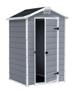 CASETTA DA GIARDINO KETER "MANOR 4x3" IN RESINA COLORE GRIGIO CON PORTA BATTENTE SINGOLA 129X103X196 CM