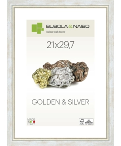 CORNICE IN LEGNO COLORE ARGENTO "MARISA" - 21 x 29,7 CM