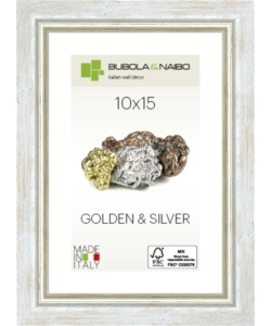 CORNICE IN LEGNO COLORE ARGENTO "MARISA" - 10 x 15 CM