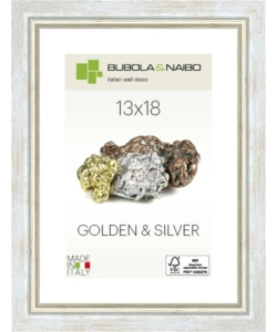 CORNICE IN LEGNO COLORE ARGENTO "MARISA" - 13 x 18 CM