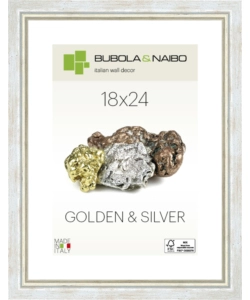 CORNICE IN LEGNO COLORE ARGENTO "MARISA" - 18 x 24 CM
