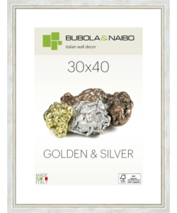 CORNICE IN LEGNO COLORE ARGENTO "MARISA" - 30 x 40 CM