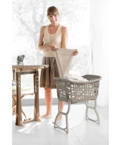 CESTO BIANCHERIA BAMA "STAND UP" CON GAMBE RECLINABILI, 41 LT