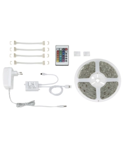 STRISCIA BOBINA A LED MULTICOLOR CON TELECOMANDO, 24 W