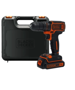 KIT VALIGETTA TRAPANO AVVITATORE A BATTERIA BLACK+DECKER "BDCDC18K-QW" 18V 1,5AH