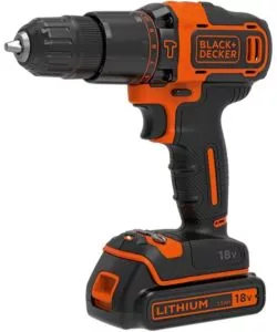KIT VALIGETTA TRAPANO AVVITATORE A BATTERIA BLACK+DECKER "BDCDC18K-QW" 18V 1,5AH