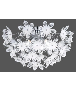 PLAFONIERA "BLOWBALL" CON FIORI TRASPARENTI Ø 55 CM