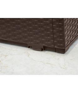 BAULE DA ESTERNO CON RUOTE KETER "CAPRI" IN RESINA MARRONE EFFETTO RATTAN 305 LT 123X53,5X57 CM
