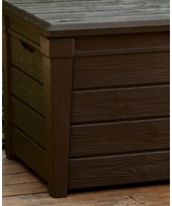 BAULE DA ESTERNO KETER "BRIGHTWOOD" IN RESINA MARRONE EFFETTO LEGNO 454 LT 145X69,7X60,3 CM