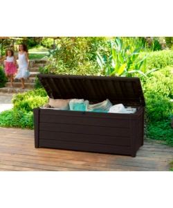 BAULE DA ESTERNO KETER "BRIGHTWOOD" IN RESINA MARRONE EFFETTO LEGNO 454 LT 145X69,7X60,3 CM