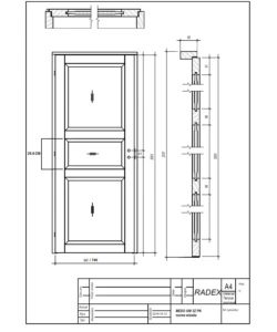 PORTA "NORMANDIA" REVERSIBILE IN ABETE, 84x200 CM