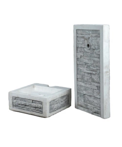 FONTANA DA GIARDINO A MURO "ADIGE" ANTICATO COLORE GRIGIO,  40X40X92 CM - KAM