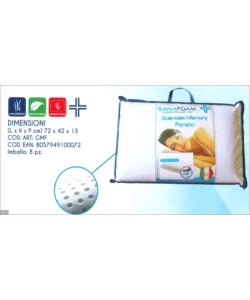 GUANCIALE FORATO IN MEMORY FOAM BIANCO 72X42 CM
