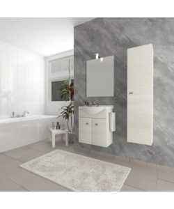 MOBILE BAGNO SOSPESO "ZAFFIRO" ROVERE BIANCO, 53,5X30X65 CM