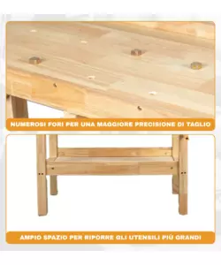 BANCO DA LAVORO EASY SYSTEM IN LEGNO DI QUERCIA 148X61x86CM