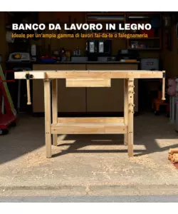 BANCO DA LAVORO EASY SYSTEM IN LEGNO DI QUERCIA 148X61x86CM