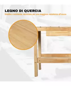 BANCO DA LAVORO EASY SYSTEM IN LEGNO DI QUERCIA 148X61x86CM