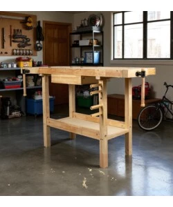 BANCO DA LAVORO EASY SYSTEM IN LEGNO DI QUERCIA 148X61x86CM