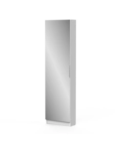 ARMADIO SCARPIERA BIANCO CON ANTA A SPECCHIO, 50X20X180 CM