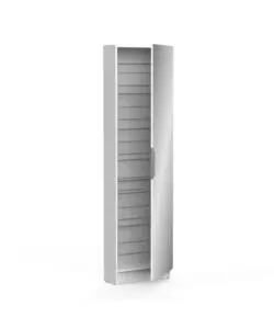 ARMADIO SCARPIERA BIANCO CON ANTA A SPECCHIO, 50X20X180 CM