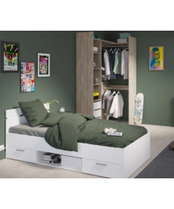 LETTO SINGOLO "MICHIGAN" BIANCO 90X200 CM