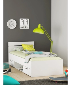 LETTO SINGOLO "MICHIGAN" BIANCO 90X200 CM