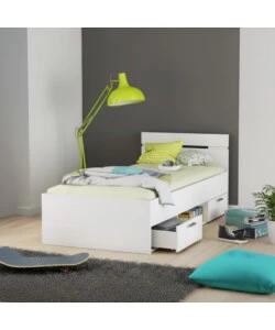 Letto singolo "Michigan" bianco 90x200 cm
