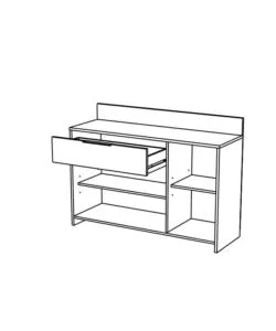 MOBILE MULTIUSO PER CUCINA "MIKE", 123X40X89 CM