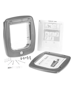 PORTINA PER GRANDI GATTI E PICCOLI CANI FERPLAST "SWING 9" CON CHIUSURA 4 VIE, PROTEZIONE ARIA, CHIUSURA AMMORTIZZATA IN PLASTICA BIANCO 26,2X10,2X31,2 CM