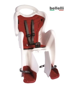 BELLELLI SEGGIOLINO BICI POSTERIORE MR FOX BIANCO ROSSO CON B-FIX