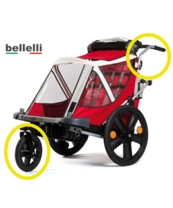 CARRELLO PASSEGGINO PER BICI BELLELLI "KIT URBAN" CON MANIGLIONE