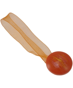 2 CLIP IN PLASTICA STRIATA MM35/24 PER ARRICCIARE/DECORARE LE TENDE - COLORE ARANCIO.