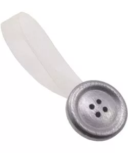 2 MINICLIP BOTTONE MM38/24 PER ARRICCIARE/DECORARE LE TENDE  - COLORE ARGENTO.