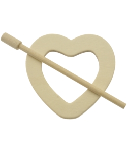 FERMATENDE CUORE CM9 IN LEGNO SBIANCATO.