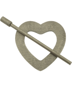FERMATENDE CUORE CM9 IN LEGNO - COLORE ARGENTO.